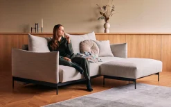 INNOVATION LIVING ™ Schlafsofa »MALLOY, Sofa mit Funktion - komfortabel & bequem, modernes Design« hohe Rückenlehne, schmale Armlehnen, inklusive Bettaufbewahrung
