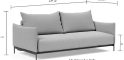 INNOVATION LIVING ™ Schlafsofa »MALLOY, Sofa mit Funktion - komfortabel & bequem, modernes Design« hohe Rückenlehne, schmale Armlehnen, inklusive Bettaufbewahrung