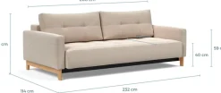 INNOVATION LIVING ™ Schlafsofa »Pyxis, 3-Sitzer Sofa mit extrabreiter Bettfunktion, Skandi-Design« Multifunktionssofa, extrabequem durch Taschenfederkern, Dauerschläfer