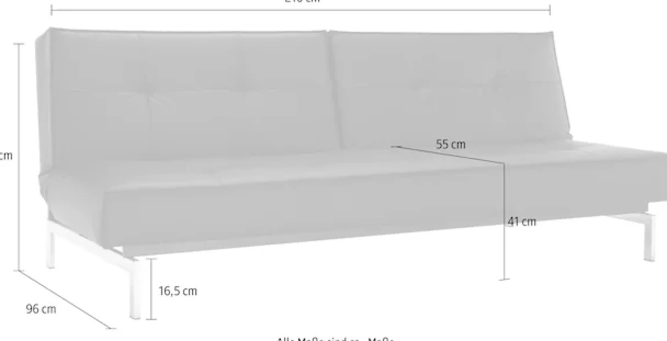 INNOVATION LIVING ™ Schlafsofa »Splitback, Rückenlehnen einzeln verstellbar, mit Federkern« mit chromglänzenden Beinen, in skandinavischen Design