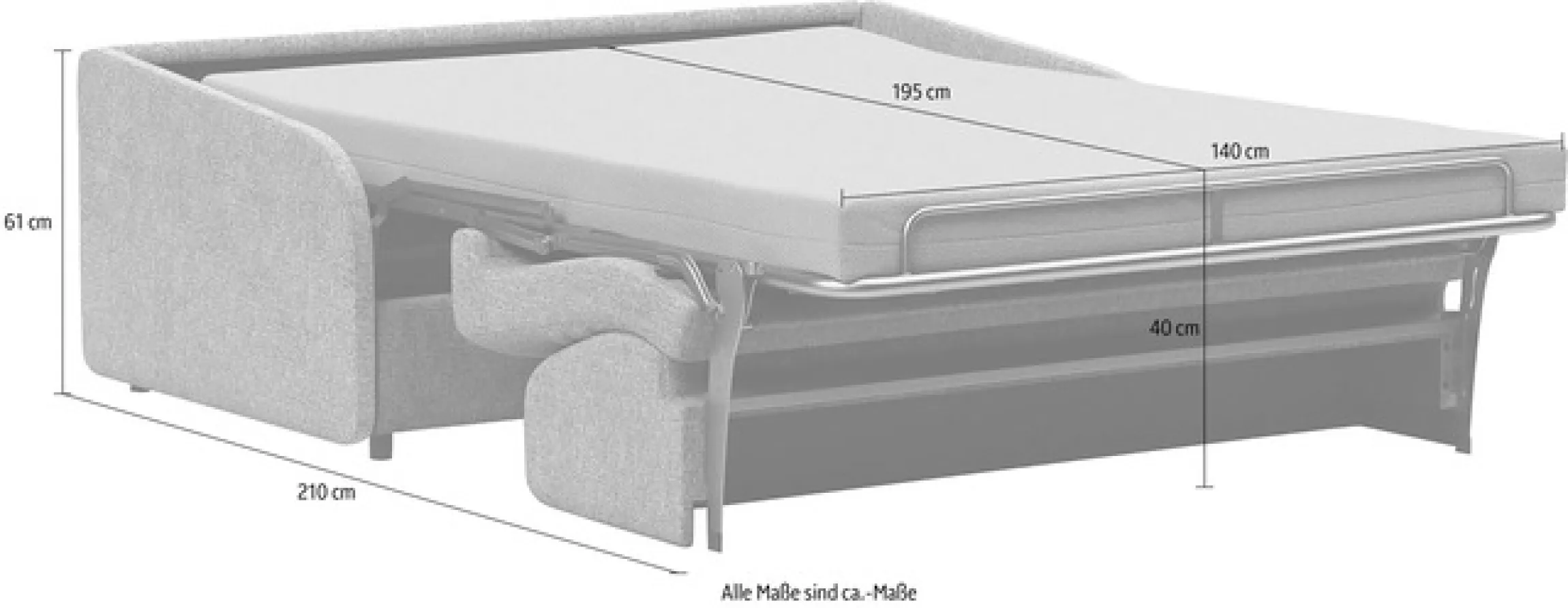 INNOVATION LIVING ™ 3-Sitzer »Eivor, hochwertige Dauerschlaffunktion, bequem und komfortabel« Schlafsofa mit innenliegender Schlafmatratze und schmalen Armlehnen