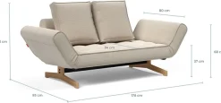 INNOVATION LIVING ™ 3-Sitzer »Ghia Schlafsofa, Couch mit Wohlfühl-Faktor« eine große Liegefläche mit geringer Stellfläche, beidseitig abklappbar