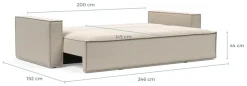 INNOVATION LIVING ™ 3-Sitzer »Newilla, Sofa mit Funktion in Cord oder Boucle-Bezug, bequem & modern« Pocket Spring Komfort, großer Stauraum, stabile Stahlkonstruktion
