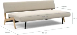 INNOVATION LIVING ™ 3-Sitzer »Nolis Retro Design, hochwertig, sehr bequem, Breite 213cm, Sitzvorzug« Große einheitliche Siztfläche, 60er Jahre Design neu aufgesetzt