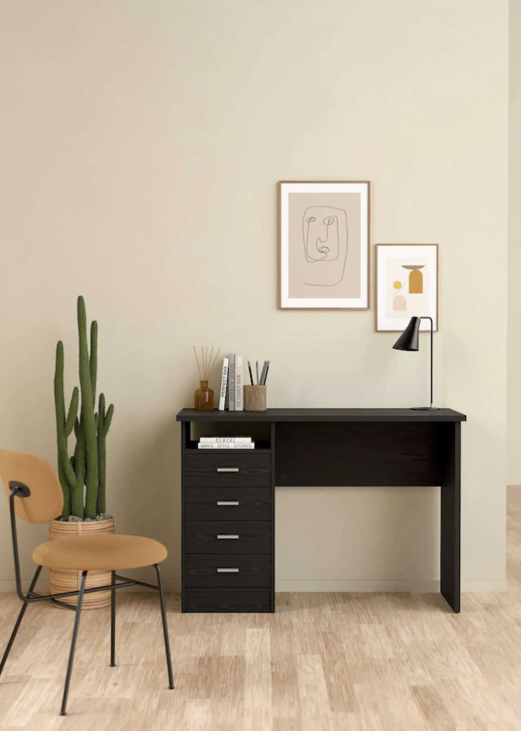 INOSIGN Schreibtisch »Funktion Plus, Arbeitstisch, Bürotisch« Computertisch mit 4 Schubladen und 1 offenen Fach, Breite 110 cm