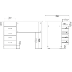 INOSIGN Schreibtisch »Funktion Plus, Arbeitstisch, Bürotisch« Computertisch mit 4 Schubladen und 1 offenen Fach, Breite 110 cm