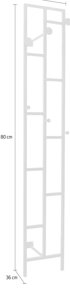 INOSIGN Wandgarderobe aus Metall, Höhe 180 cm, Wandmontage