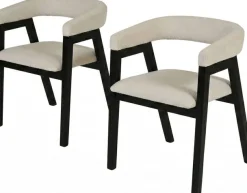 Jahnke Armlehnstuhl »BOW SIT DUO« (Set) Esszimmerstuhl (2er Set), Massivholz, Boucle-Stoff,bis 110kg belastbar