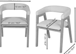 Jahnke Armlehnstuhl »BOW SIT DUO« (Set) Esszimmerstuhl (2er Set), Massivholz, Boucle-Stoff,bis 110kg belastbar