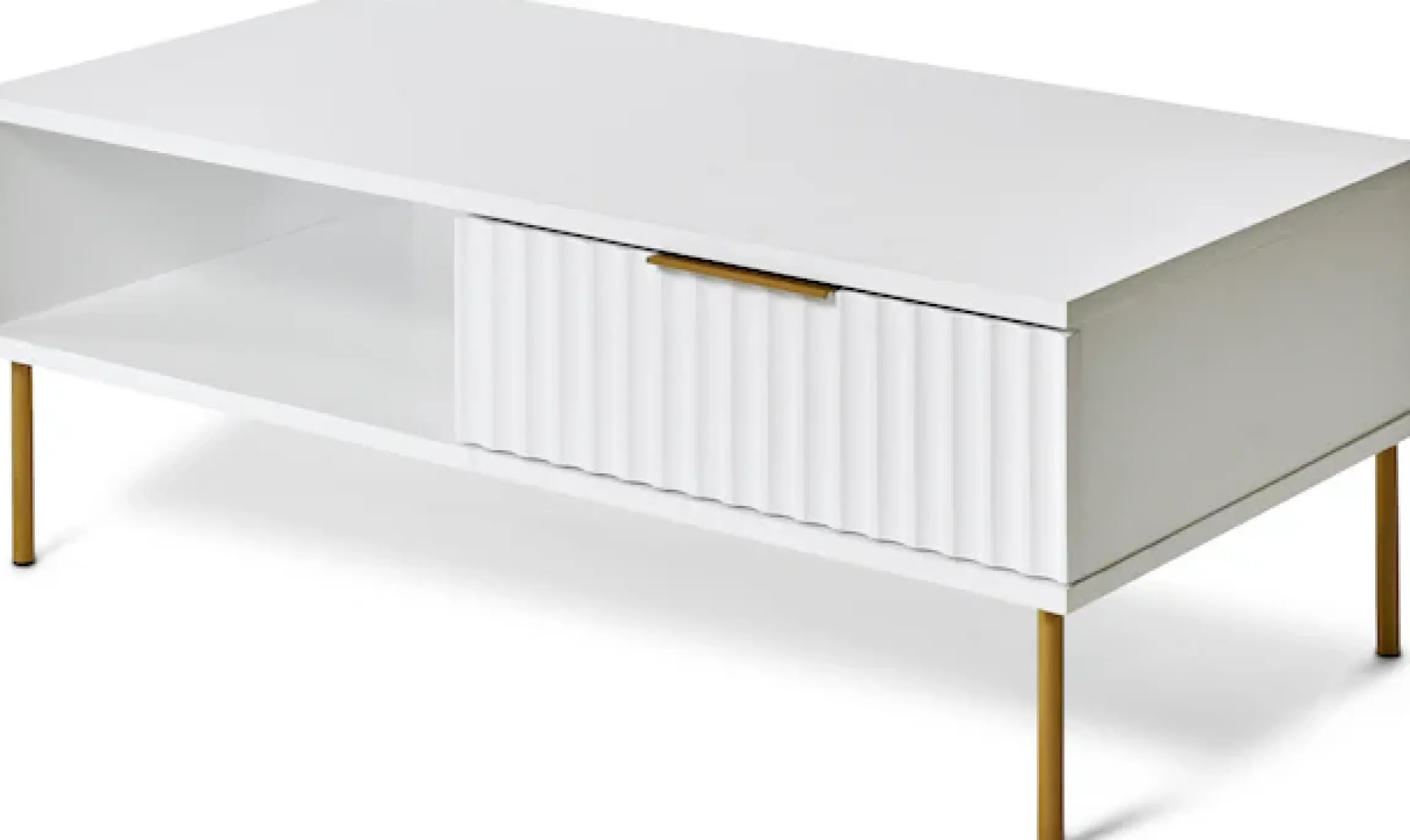 Jahnke Couchtisch »CARVE COFFEE SK« 1 Stk. tlg. Couchtisch mit Schublade und Fach, Gold-Look, raffiniertes Design