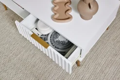 Jahnke Couchtisch »CARVE COFFEE SK« 1 Stk. tlg. Couchtisch mit Schublade und Fach, Gold-Look, raffiniertes Design