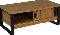 Jahnke Couchtisch »RIVA COFFEE« Couchtisch mit Stauraum & Schiebetüren, Eiche-Optik, Breite: 108,5 cm
