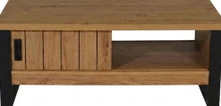 Jahnke Couchtisch »RIVA COFFEE« Couchtisch mit Stauraum & Schiebetüren, Eiche-Optik, Breite: 108,5 cm