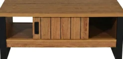 Jahnke Couchtisch »RIVA COFFEE« Couchtisch mit Stauraum & Schiebetüren, Eiche-Optik, Breite: 108,5 cm