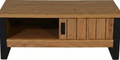 Jahnke Couchtisch »RIVA COFFEE« Couchtisch mit Stauraum & Schiebetüren, Eiche-Optik, Breite: 108,5 cm