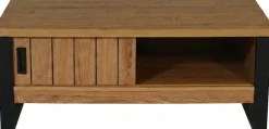 Jahnke Couchtisch »RIVA COFFEE« Couchtisch mit Stauraum & Schiebetüren, Eiche-Optik, Breite: 108,5 cm