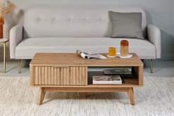 Jahnke Couchtisch »WAVE COFFEE SK« 1 Stk. tlg. Couchtisch, Retro-Stil, Stauraum, Fronten in raffiniertem Wellendesign