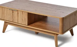 Jahnke Couchtisch »WAVE COFFEE SK« 1 Stk. tlg. Couchtisch, Retro-Stil, Stauraum, Fronten in raffiniertem Wellendesign
