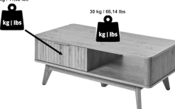Jahnke Couchtisch »WAVE COFFEE SK« 1 Stk. tlg. Couchtisch, Retro-Stil, Stauraum, Fronten in raffiniertem Wellendesign