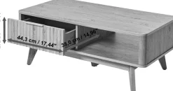 Jahnke Couchtisch »WAVE COFFEE SK« 1 Stk. tlg. Couchtisch, Retro-Stil, Stauraum, Fronten in raffiniertem Wellendesign