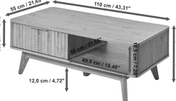 Jahnke Couchtisch »WAVE COFFEE SK« 1 Stk. tlg. Couchtisch, Retro-Stil, Stauraum, Fronten in raffiniertem Wellendesign