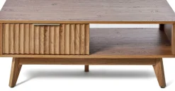 Jahnke Couchtisch »WAVE COFFEE SK« 1 Stk. tlg. Couchtisch, Retro-Stil, Stauraum, Fronten in raffiniertem Wellendesign