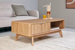Jahnke Couchtisch »WAVE COFFEE SK« 1 Stk. tlg. Couchtisch, Retro-Stil, Stauraum, Fronten in raffiniertem Wellendesign