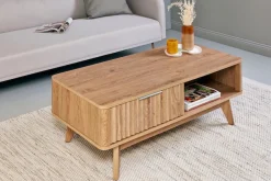 Jahnke Couchtisch »WAVE COFFEE SK« 1 Stk. tlg. Couchtisch, Retro-Stil, Stauraum, Fronten in raffiniertem Wellendesign