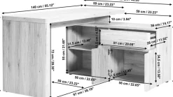 Jahnke Eckschreibtisch »CU-LIBRE 150 E« 1 Stk. tlg. wechselseitig montierbar
