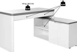 Jahnke Eckschreibtisch »LIBRE C 155 E« 1 Stk. tlg. wechselseitig montierbar, Breite ca. 140 cm