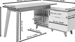 Jahnke Eckschreibtisch »LIBRE D 240 E« 1 Stk. tlg. wechselseitig montierbar, Breite ca. 140 cm