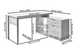 Jahnke Eckschreibtisch »LOOP C 150 E« 1 Stk. tlg. Eckschreibtisch, wechselseitig montierbar, viel Stauraum