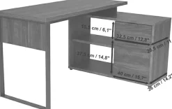 Jahnke Eckschreibtisch »LOOP C 140 E« Eckschreibtisch, 1 offenes Fach, 1 Schublade+1 Tür, Breite: 140 cm