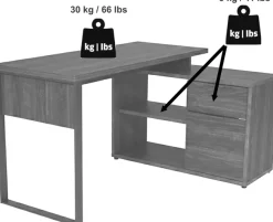 Jahnke Eckschreibtisch »LOOP C 140 E« Eckschreibtisch, 1 offenes Fach, 1 Schublade+1 Tür, Breite: 140 cm