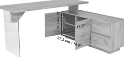 Jahnke Eckschreibtisch »LUX C 160 E« Eckschreibtisch, wechselseitig montierbar, Glas, 2 Fächer+2Schubladen