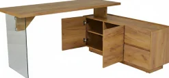 Jahnke Eckschreibtisch »LUX C 160 E« Eckschreibtisch, wechselseitig montierbar, Glas, 2 Fächer+2Schubladen