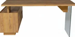 Jahnke Eckschreibtisch »LUX C 160 E« Eckschreibtisch, wechselseitig montierbar, Glas, 2 Fächer+2Schubladen