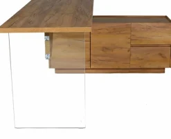 Jahnke Eckschreibtisch »LUX C 160 E« Eckschreibtisch, wechselseitig montierbar, Glas, 2 Fächer+2Schubladen