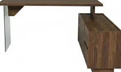 Jahnke Eckschreibtisch »LUX C 160 E« Eckschreibtisch, wechselseitig montierbar, Glas, 2 Fächer+2Schubladen