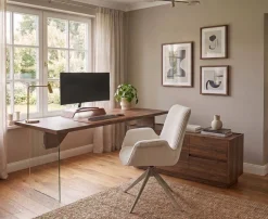 Jahnke Eckschreibtisch »LUX C 160 E« Eckschreibtisch, wechselseitig montierbar, Glas, 2 Fächer+2Schubladen