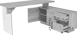 Jahnke Eckschreibtisch »LUX C 160 E« Eckschreibtisch, wechselseitig montierbar, Glas, 2 Fächer+2Schubladen