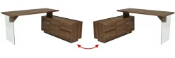 Jahnke Eckschreibtisch »LUX C 160 E« Eckschreibtisch, wechselseitig montierbar, Glas, 2 Fächer+2Schubladen