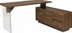 Jahnke Eckschreibtisch »LUX C 160 E« Eckschreibtisch, wechselseitig montierbar, Glas, 2 Fächer+2Schubladen