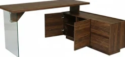 Jahnke Eckschreibtisch »LUX C 160 E« Eckschreibtisch, wechselseitig montierbar, Glas, 2 Fächer+2Schubladen