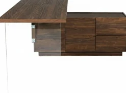 Jahnke Eckschreibtisch »LUX C 160 E« Eckschreibtisch, wechselseitig montierbar, Glas, 2 Fächer+2Schubladen