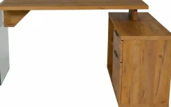 Jahnke Eckschreibtisch »LUX C 135 E« Eckschreibtisch,wechselseitig montierbar,Glas,1 Schublade & 2 Fächer