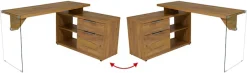 Jahnke Eckschreibtisch »LUX C 135 E« Eckschreibtisch,wechselseitig montierbar,Glas,1 Schublade & 2 Fächer