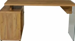 Jahnke Eckschreibtisch »LUX C 135 E« Eckschreibtisch,wechselseitig montierbar,Glas,1 Schublade & 2 Fächer