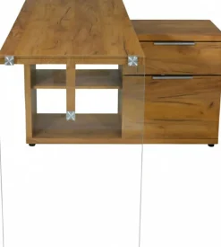 Jahnke Eckschreibtisch »LUX C 135 E« Eckschreibtisch,wechselseitig montierbar,Glas,1 Schublade & 2 Fächer