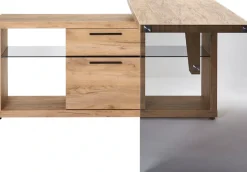 Jahnke Eckschreibtisch »LUX« wechselseitig montierbar, Seitenteil aus ESG Sicherheitsglas